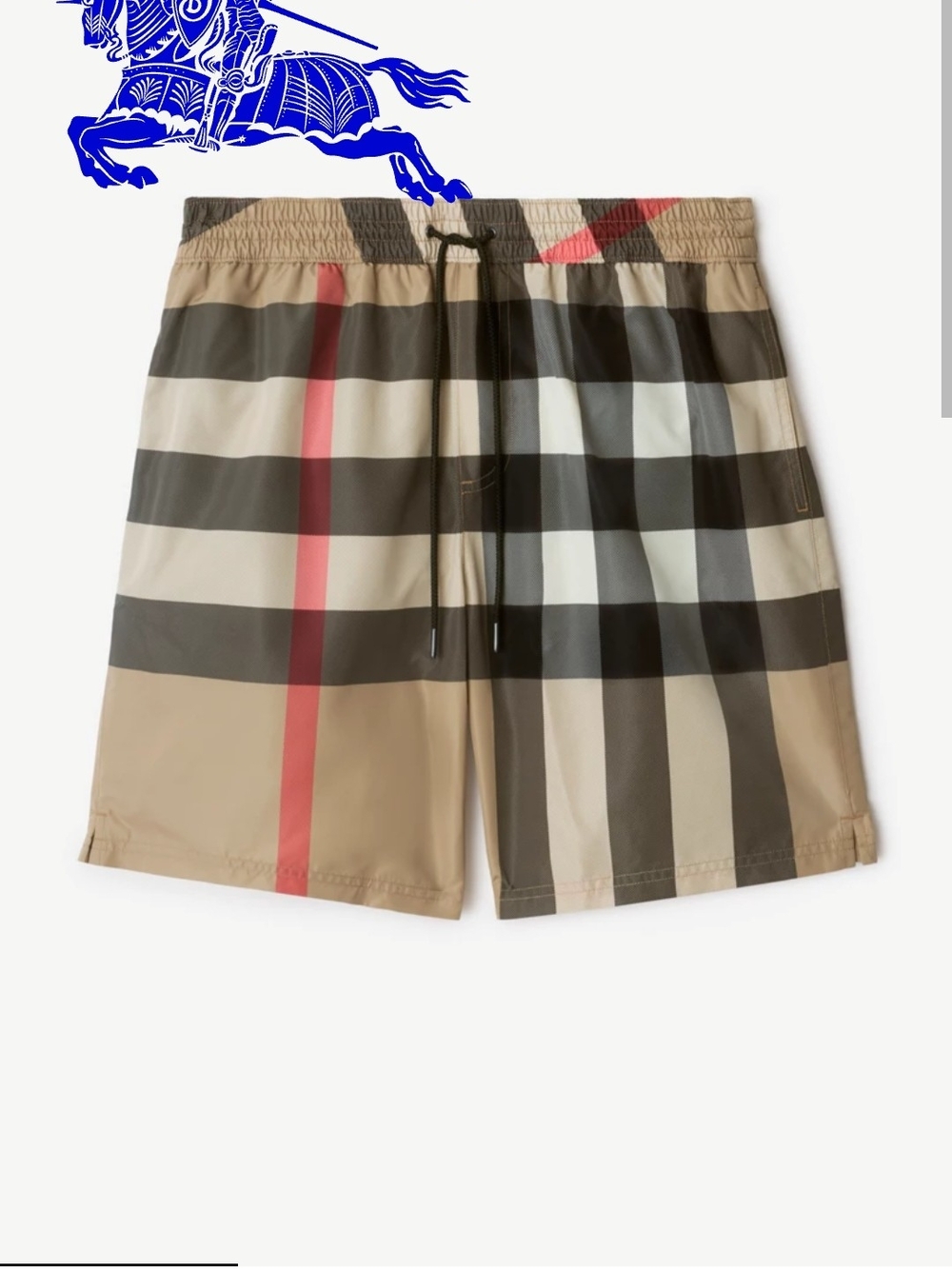 Burberry Men's Vintage Check Swim Shorts - Beige/Black/Red